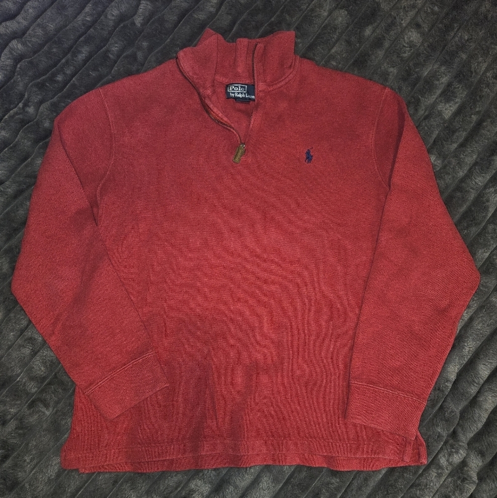 Polo by Ralph Lauren Red Cotton Half-Zip
